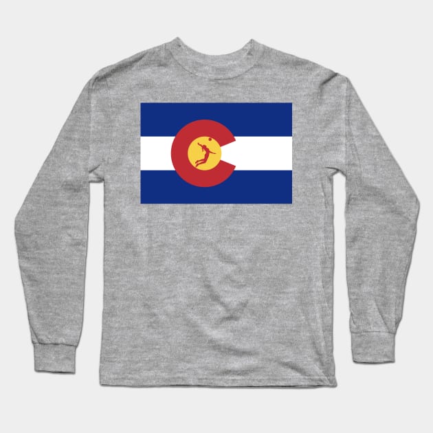 Colorado Volleyball Flag Long Sleeve T-Shirt by chriswig